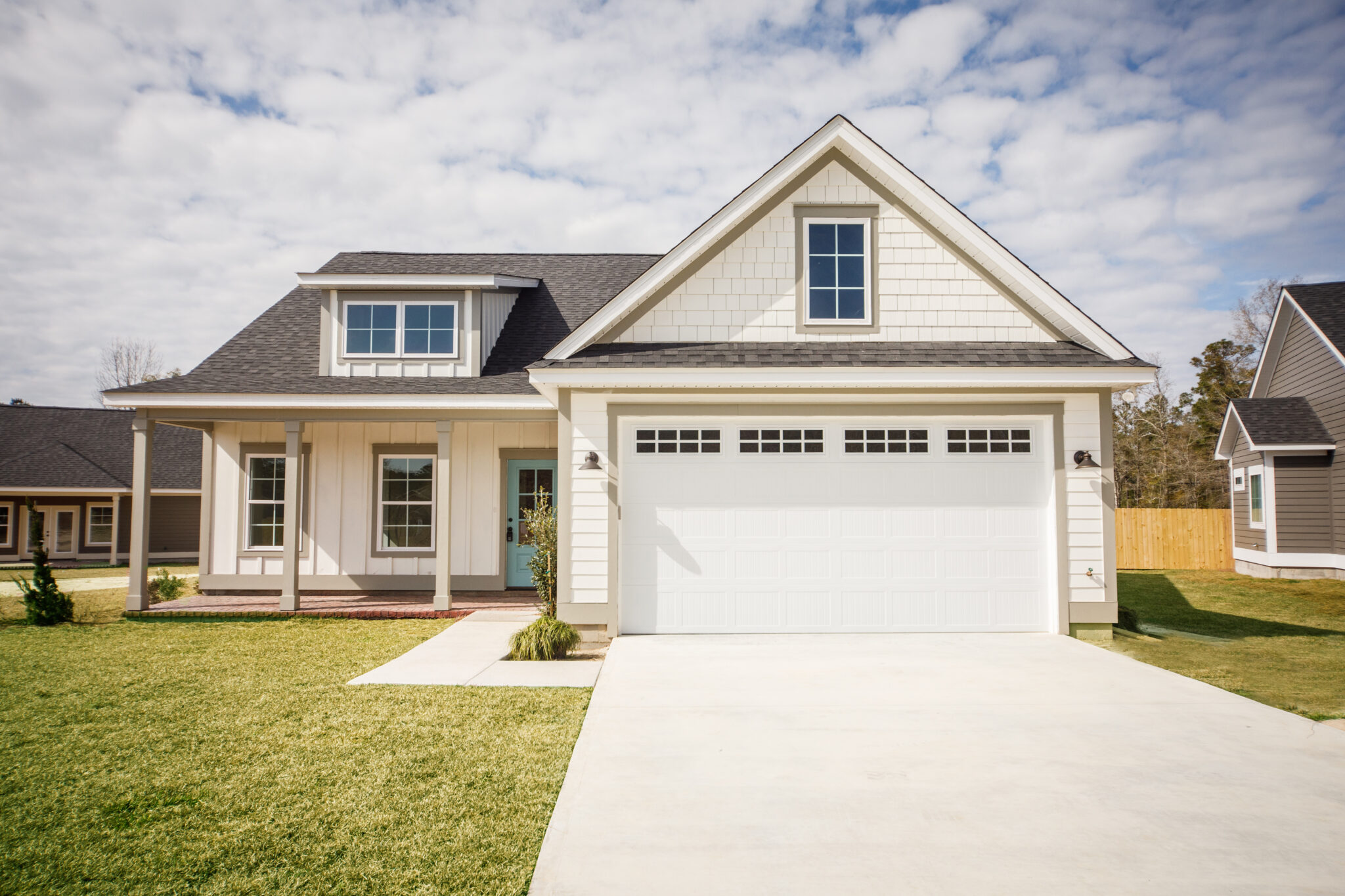 Modern new Construction White Siding Cottage House for Sale in S